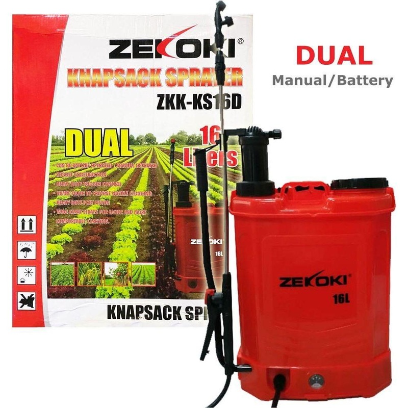 Zekoki ZKK-KS16D Battery Powered Plastic Knapsack Sprayer (16 Liters)