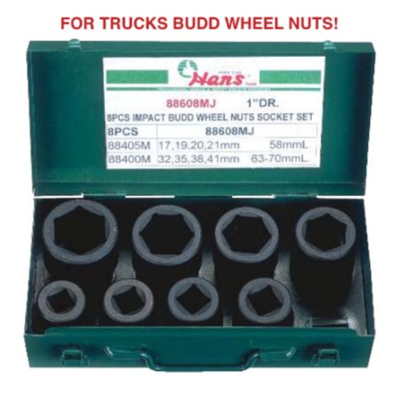 Hans 88608 8pcs 3/4" Drive Deep Impact Socket Wrench Set