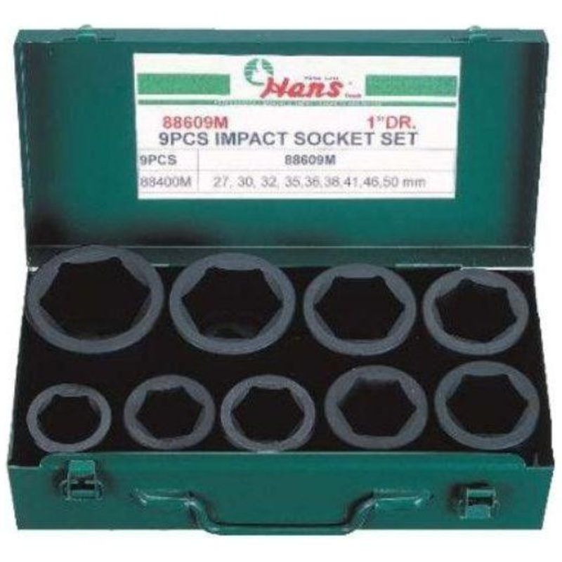 Hans 88609 1" Drive Impact Socket Wrench Set