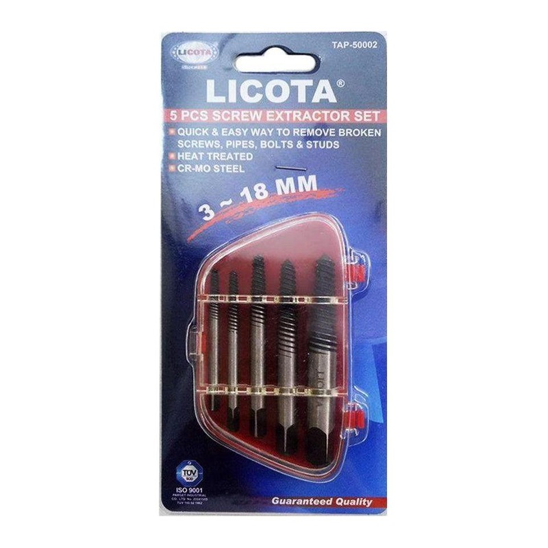 Licota TAP-50002 5pcs Screw Extractor Set