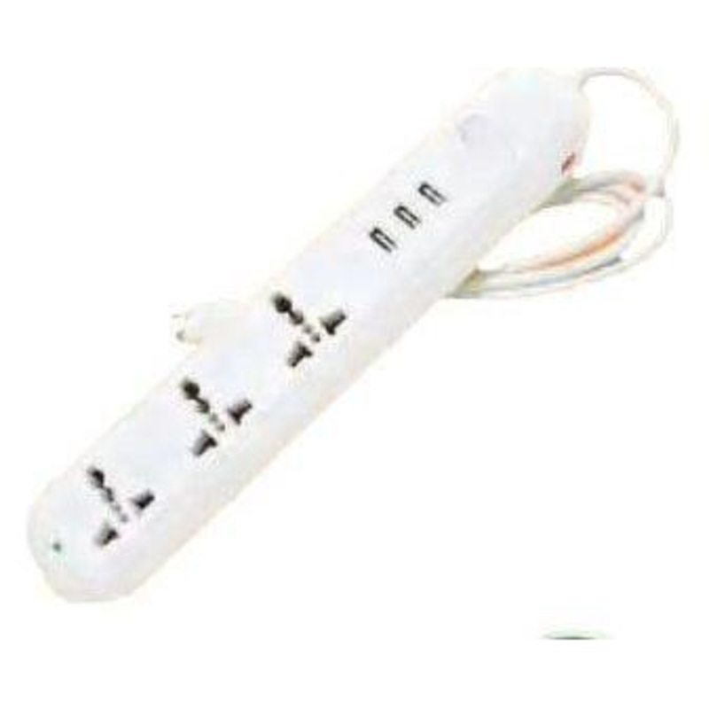 Omni USB-303 Travel Extension Cord 3-Gang with 3 USB Outlet & Switch 2500W 10A 250V
