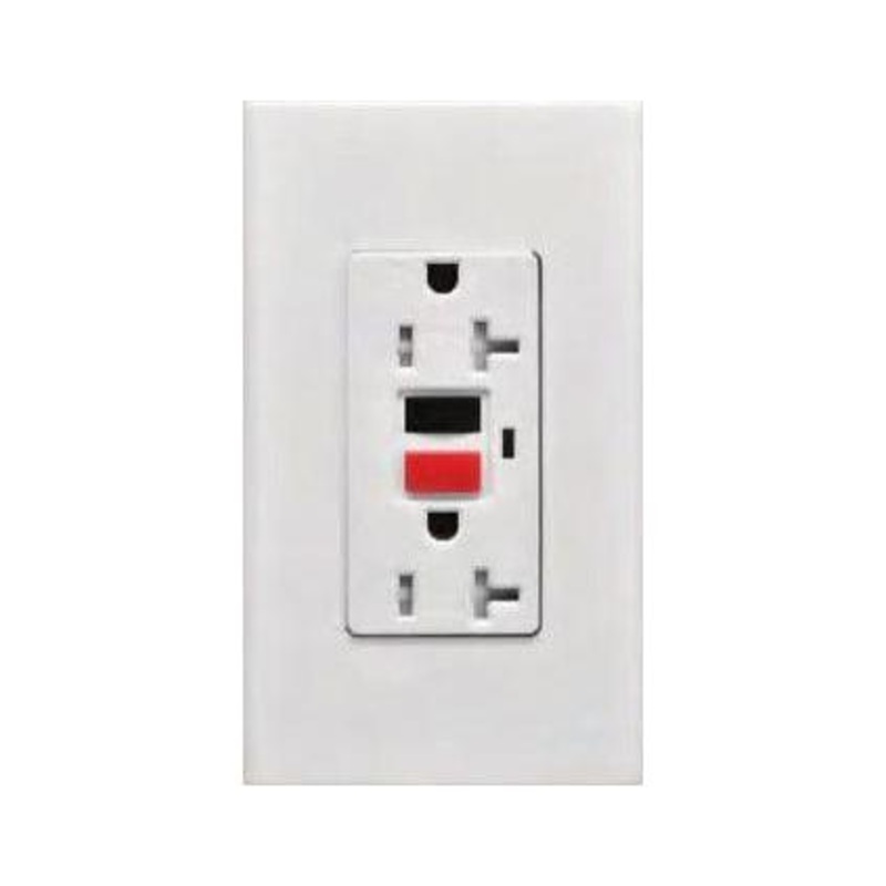 Omni WGFCI-201-PK 2-Gang GFCI Safety Outlet Ground Fault in White Plate 20A (Wide Series)