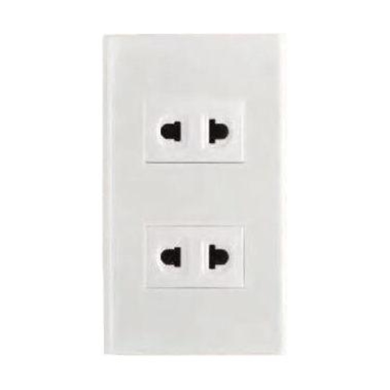 Omni WP2-WU Universal Outlet in White Plate 16A (Wide Series)