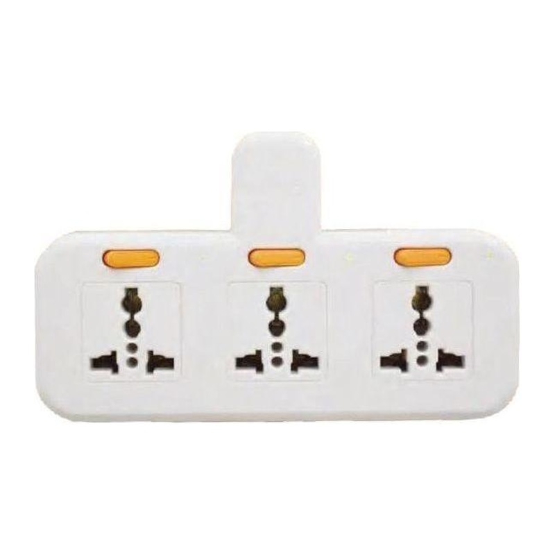Omni WUA-032-PK Multiple Socket Extension Adapter with Individual Switch 3-Gang 10A 250V