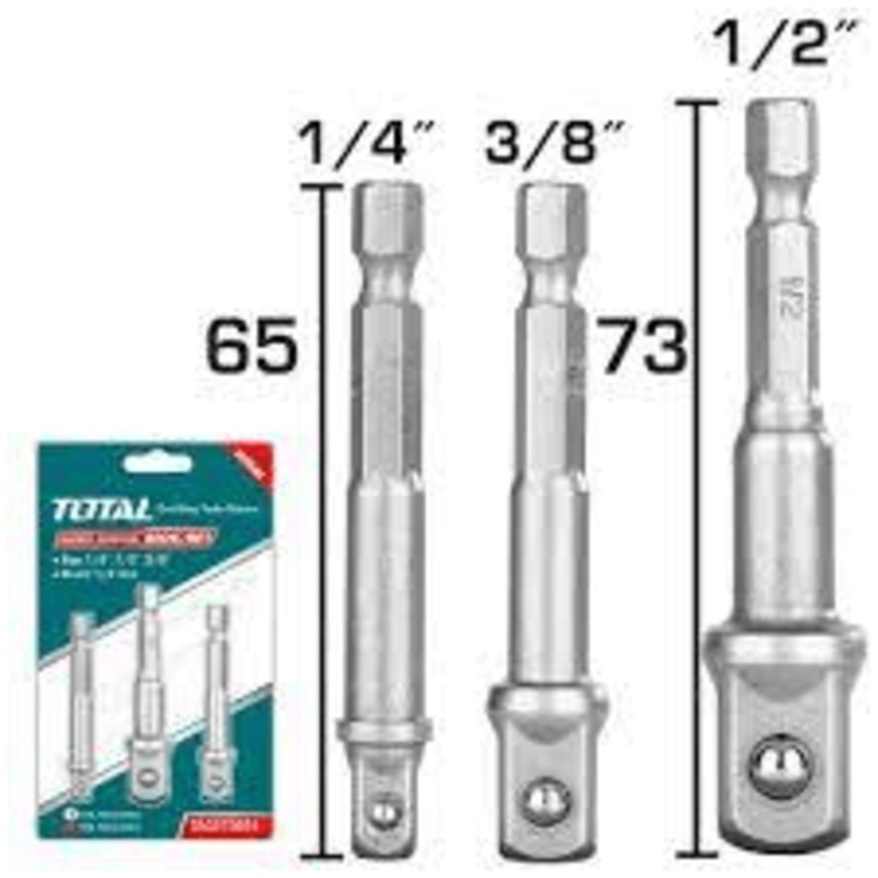 Total TAC273651 1/4" Hex to Socket Wrench Adapter