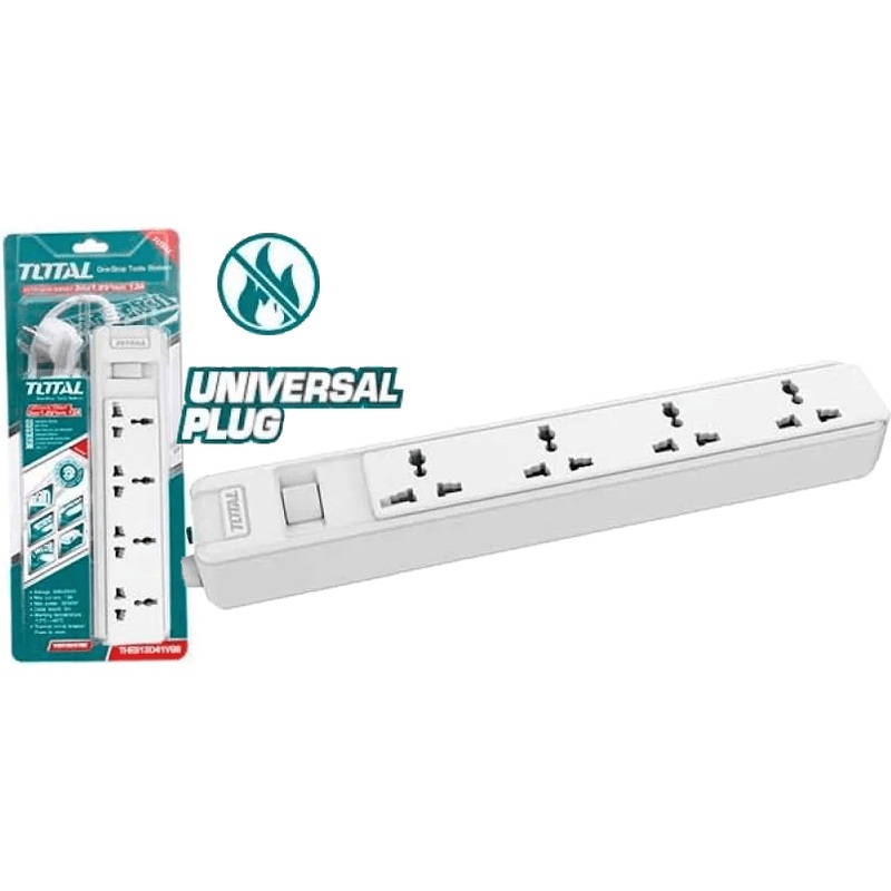 Total THES23042V 4-Way Extension Outlet Cord Set