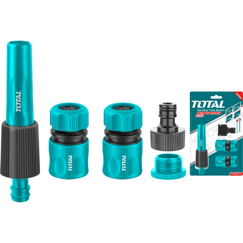 Total THHCS05122 5pcs Garden Twist Nozzle Set