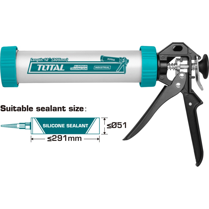 Total THT20112 Aluminum Caulking Gun 12"