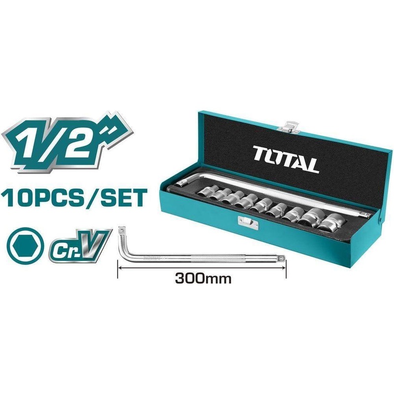 Total THTL121101 10pcs 1/2" Dr. Socket Wrench Set