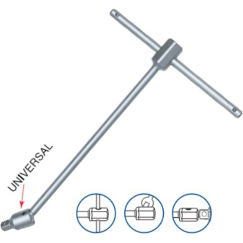Hans Sliding Tee Extension Bar with Universal Joint