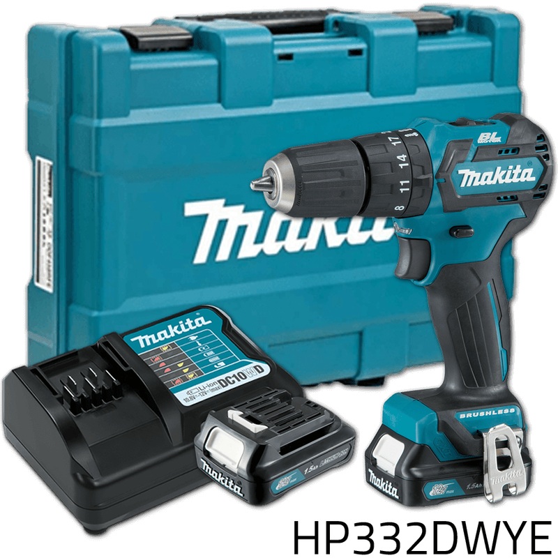 Makita HP332DWYE 12V Cordless Hammer Drill (CXT-Series)