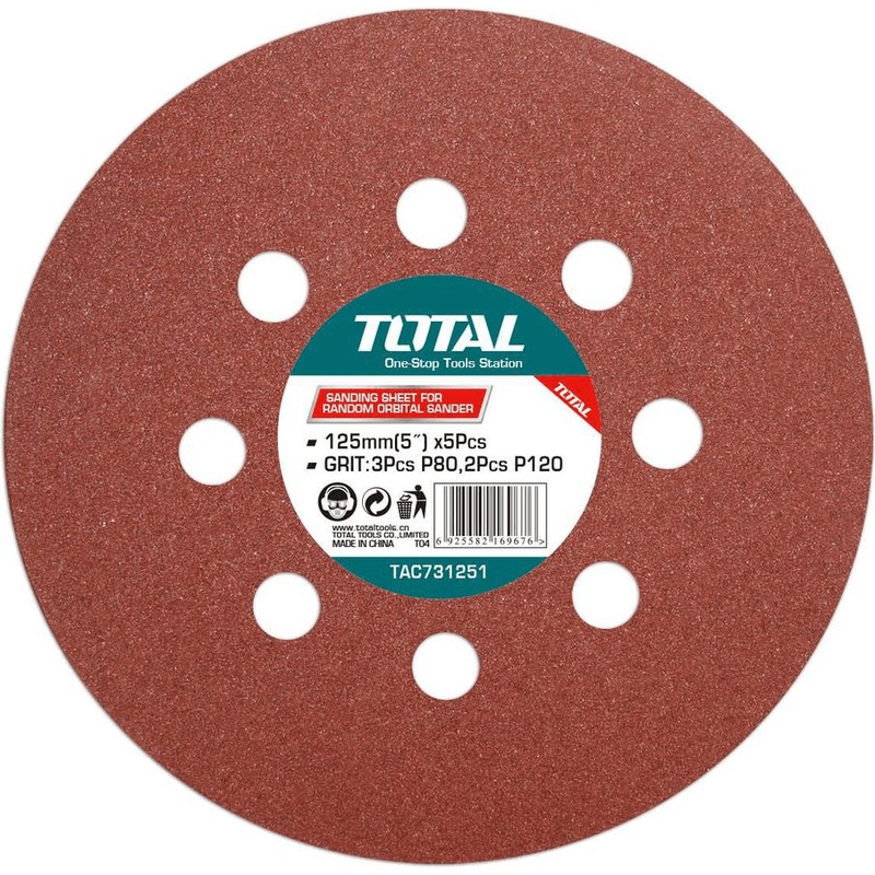Total TAC731251 Velcro Sanding Disc 5" (5pcs)