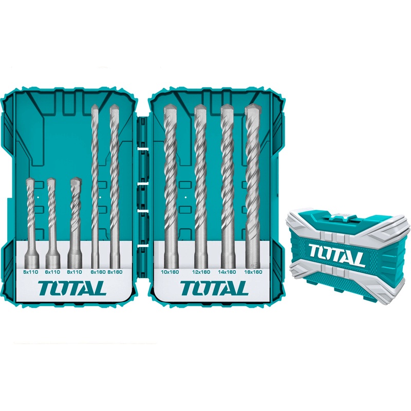 Total TACSDL30901 9pcs SDS-plus Drill Bit Set