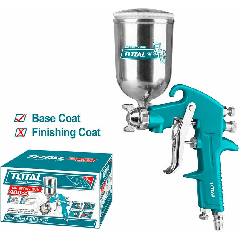 Total TAT10402 Paint Paint Spray Gun 400cc Gravity Type