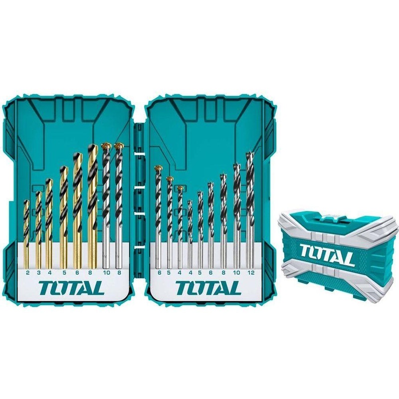 Total TACSDL11601 16pcs Metal, Concrete and Wood Drill Bit Set
