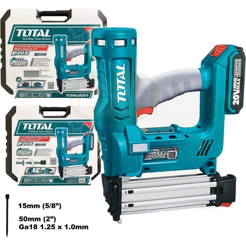 Total TCBNLI2001 20V Cordless Brad Nailer / Nail Gun Kit F50