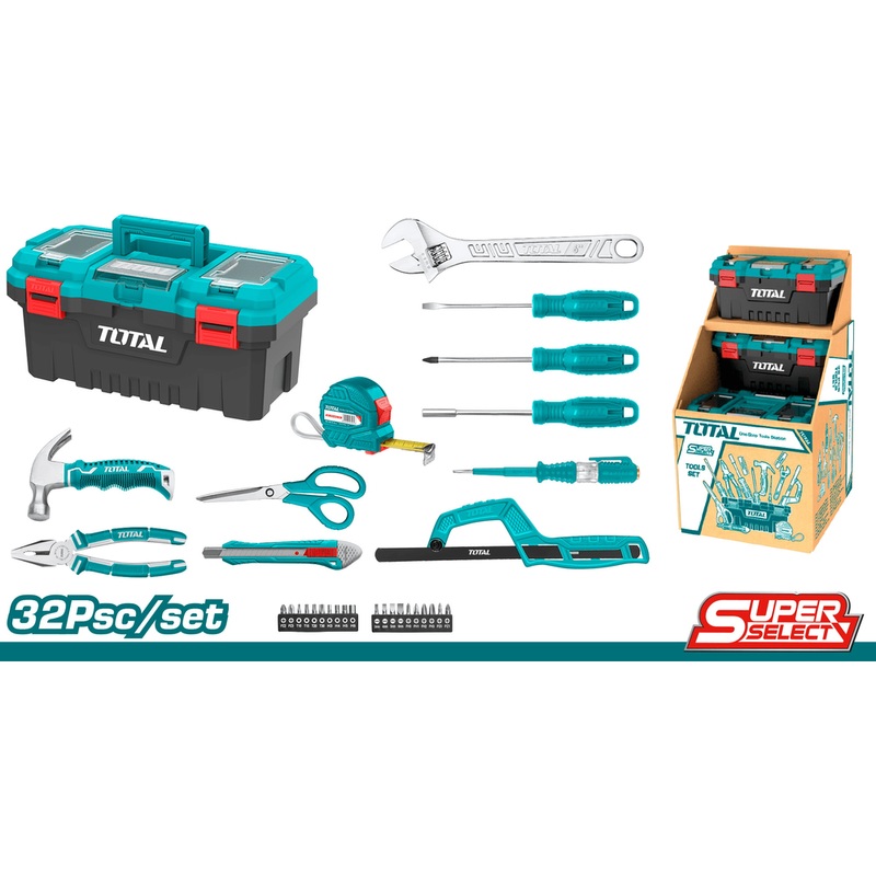 Total THKTHP20326 32pcs Hand Tools Set with Tool Box