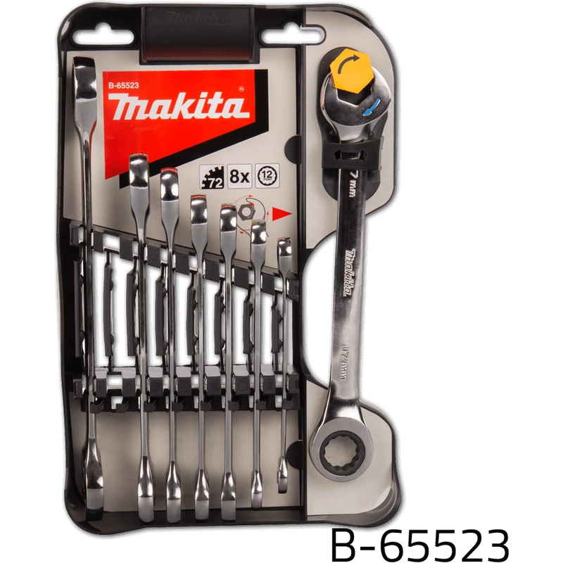 Makita B-65523 8pcs Double Ended Ratchet Wrench Set