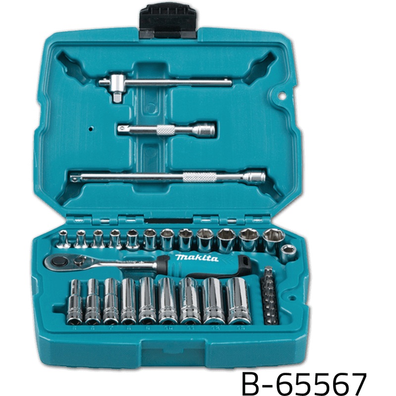 Makita B-65567 1/4" Dr. 34pcs Ratchet & Socket Wrench Set