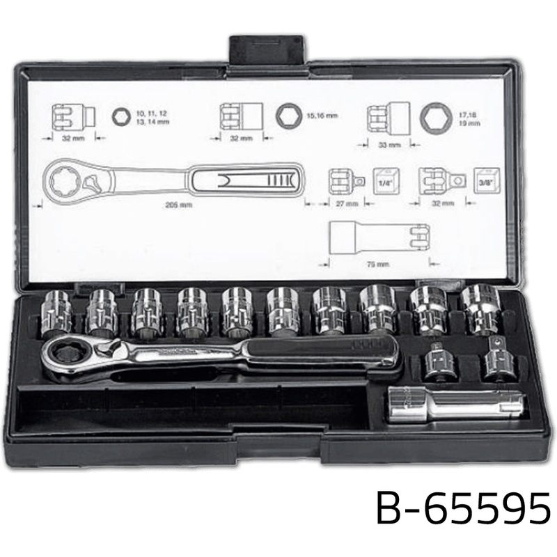 Makita B-65595 14pcs Pass-Thru Socket Wrench Set