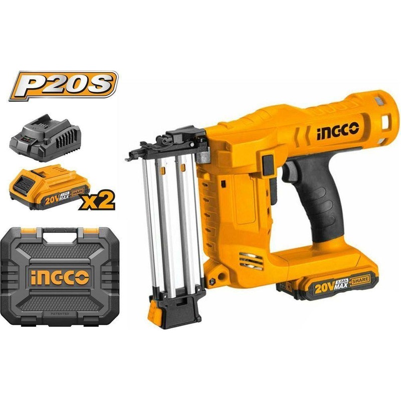 Ingco CBNLI2002 20V Cordless Li-Ion Brad Nailer Kit