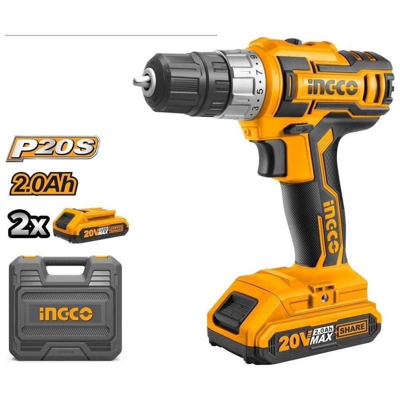 Ingco CDLI200215 20V Cordless Li-Ion Cordless Drill 20V SS