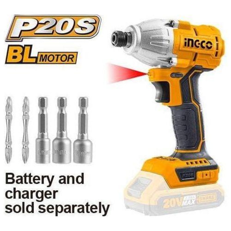 Ingco CIRLI20030 20V Cordless Li-Ion Impact Driver 20V