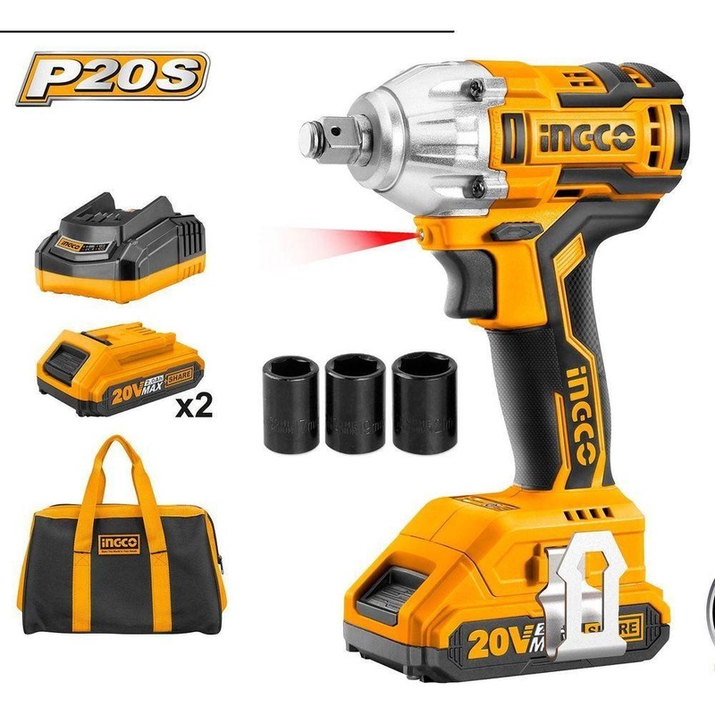 Ingco CIWLI2001 20V Cordless Li-Ion Impact Wrench 20V BL Motor