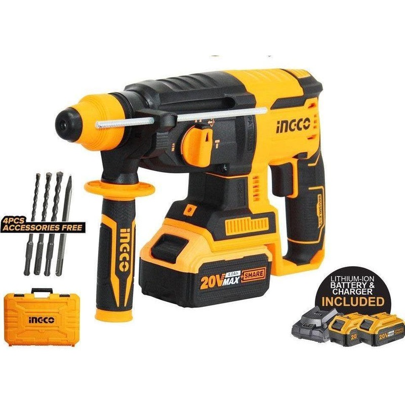Ingco CRHLI202287 20V Cordless Li-Ion Rotary Hammer 20V