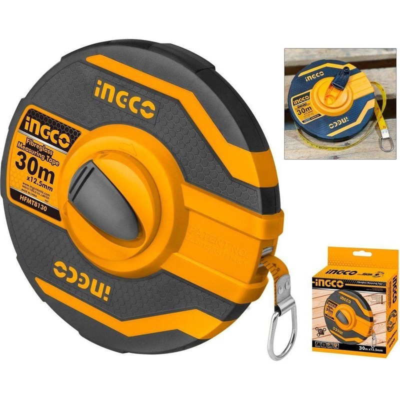 Ingco Fiberglass Measuring Tape (Closed Case)
