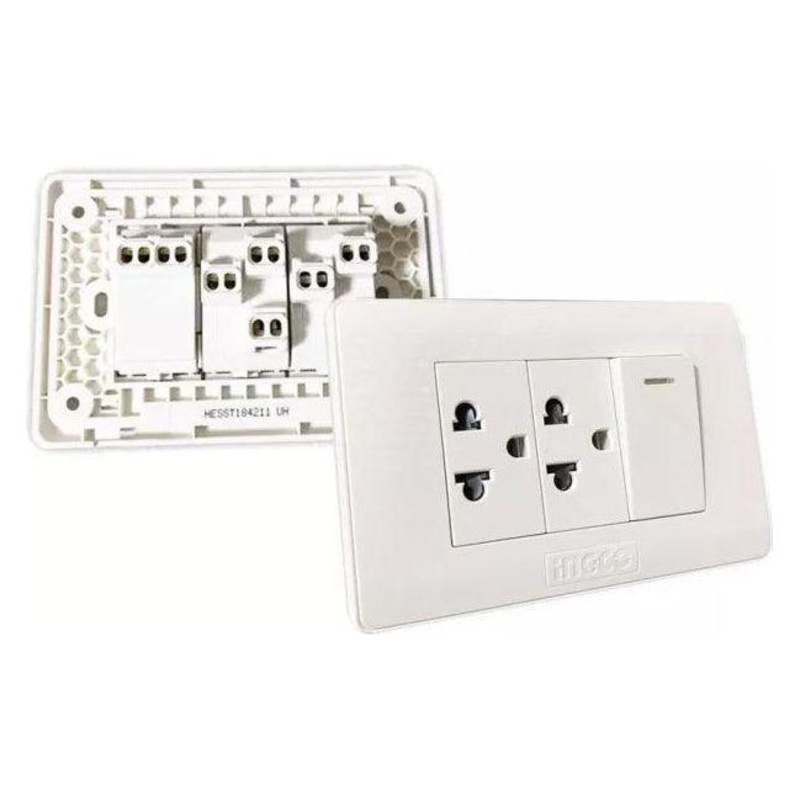 Ingco HESST184211 Universal 2 Gang Socket Outlet with Single Pole Switch H