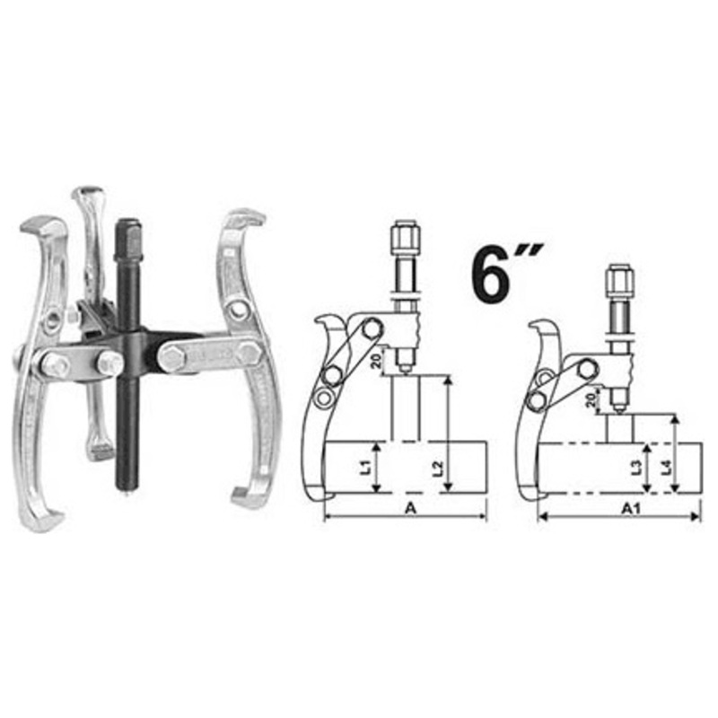 Ingco HGP08036 Three Jaws Puller 6"