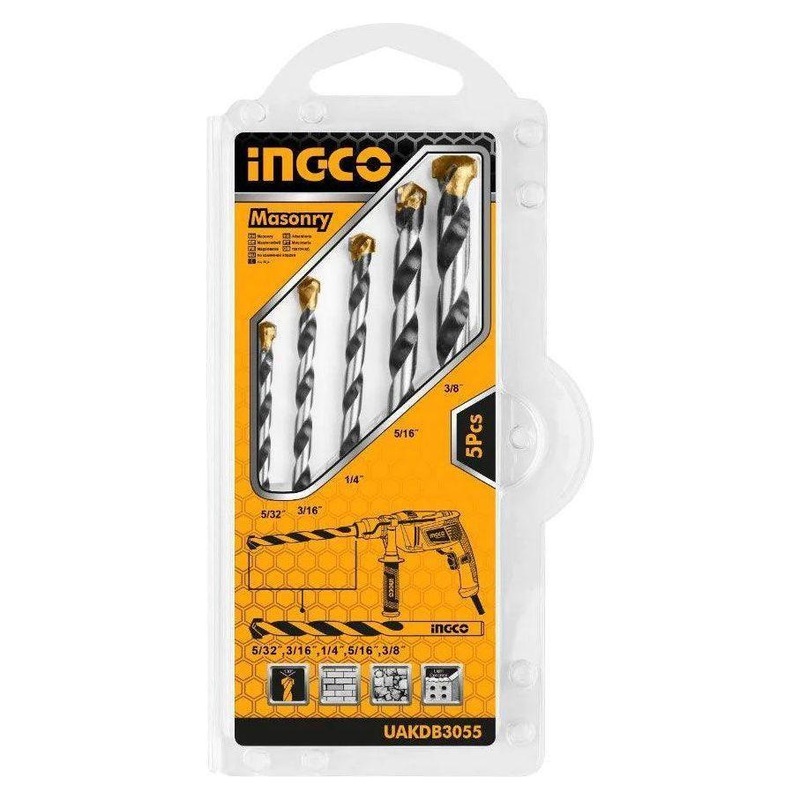 Ingco AKDB3055 5pcs Masonry Drill Bit Set