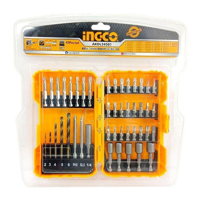 Ingco AKDL24501 45pcs Torsion Screwdriver Bit Set