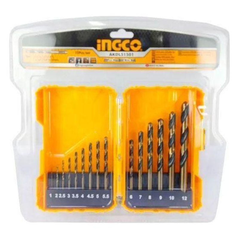 Ingco AKDL51501 15pcs HSS Drill Bit Set 1MM - 10MM