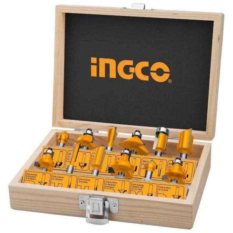 Ingco AKRT12121 12pcs Router Bit Set 1/2"
