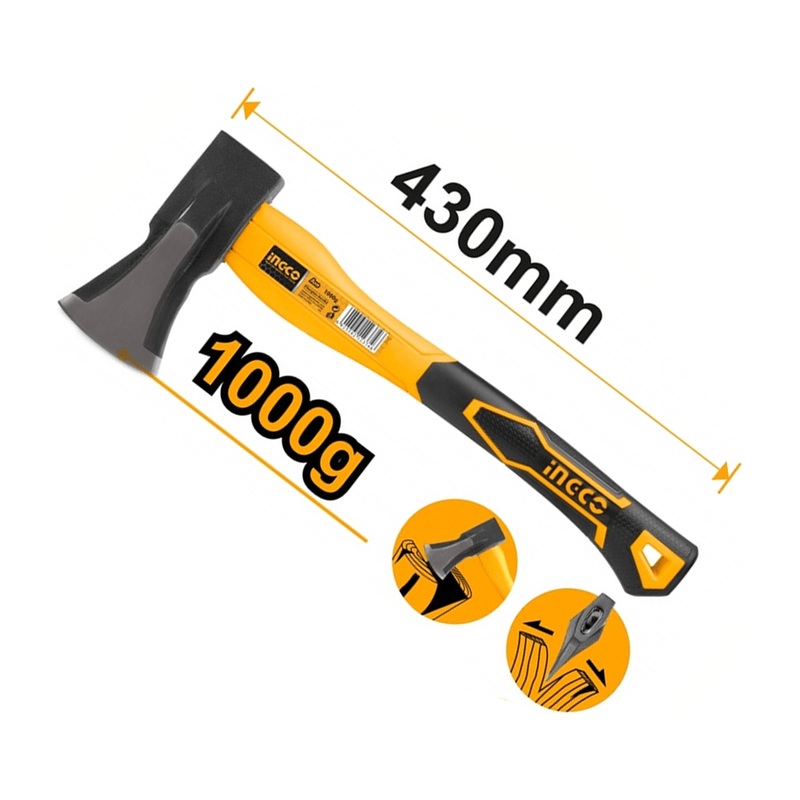 Ingco HAX03010008 Aircraft Axe Fiberglass Handle