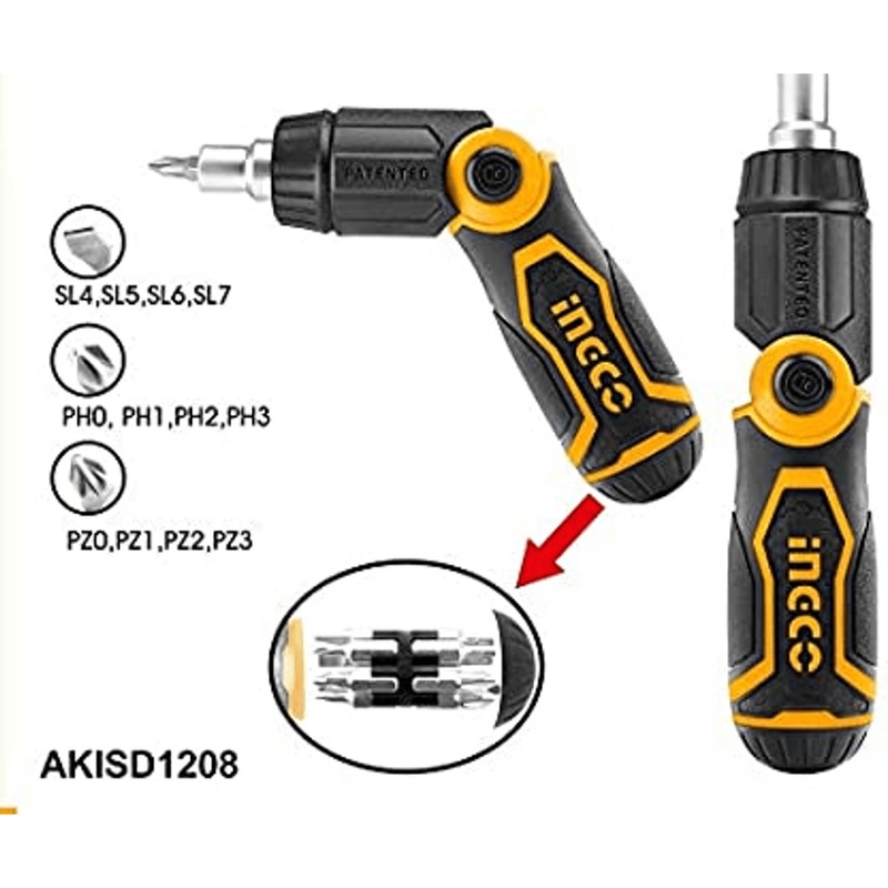 Ingco AKISD1208 13in1 Ratchet Screwdriver Set