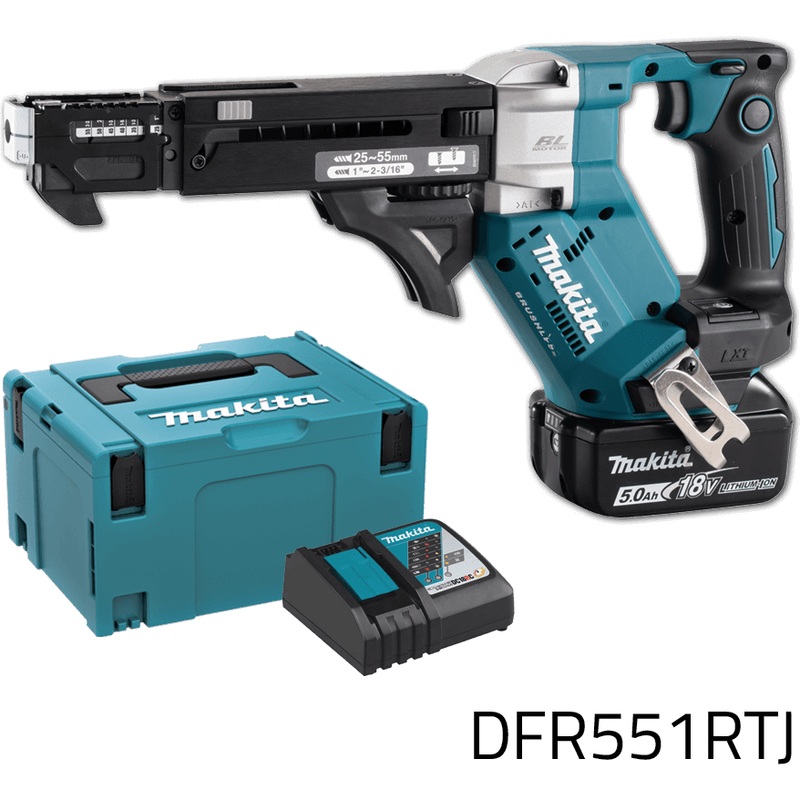 Makita DFR551RTJ 18V Cordless Auto Feed Screwdriver Kit (LXT)
