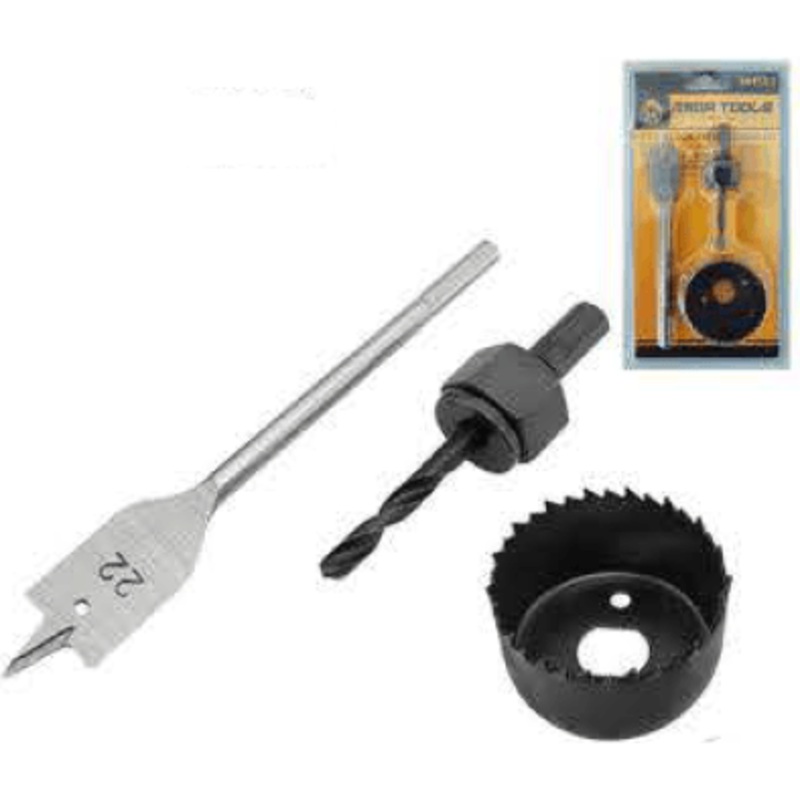 Megatools MHS03 3pcs Hole Saw Bit Set (Door Lock Installation Kit)