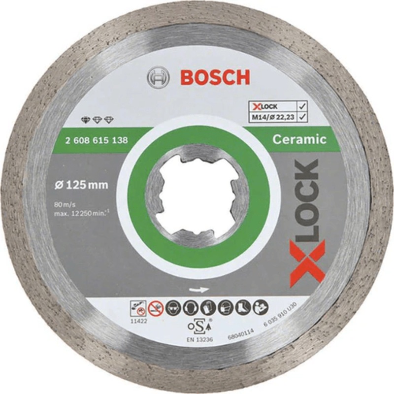 Bosch Diamond Cut Off Wheel 5" X-Lock for Ceramic Tiles (2608615138)