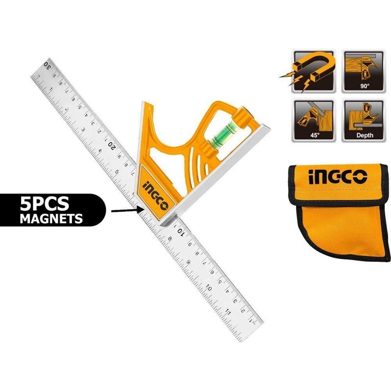 Ingco HSR530255 Magnetic Lock Combination Square 12"