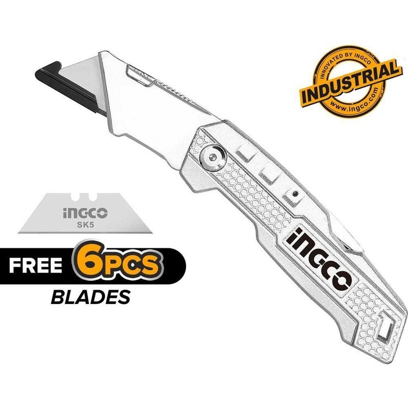 Ingco HUK6138 Folding Cutter Knife (+5 blades)