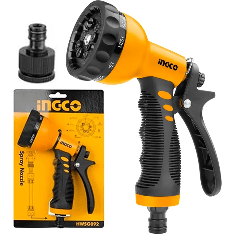 Ingco HWSG092 Plastic Trigger Garden Nozzle 9 Way