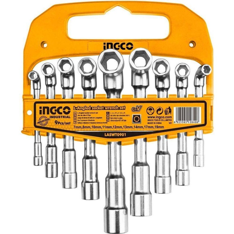 Ingco LASWT0901 9pcs L-Angle Socket Wrench Set