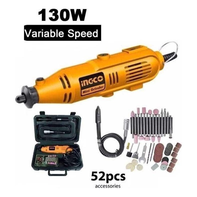 Ingco MG1309P Rotary Tool Kit with 52pcs Accessories 130W