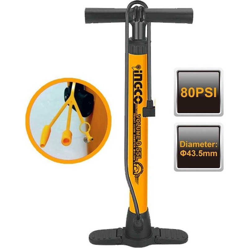Ingco MPP4501 Aluminum Tire Hand Pump Inflator 80psi