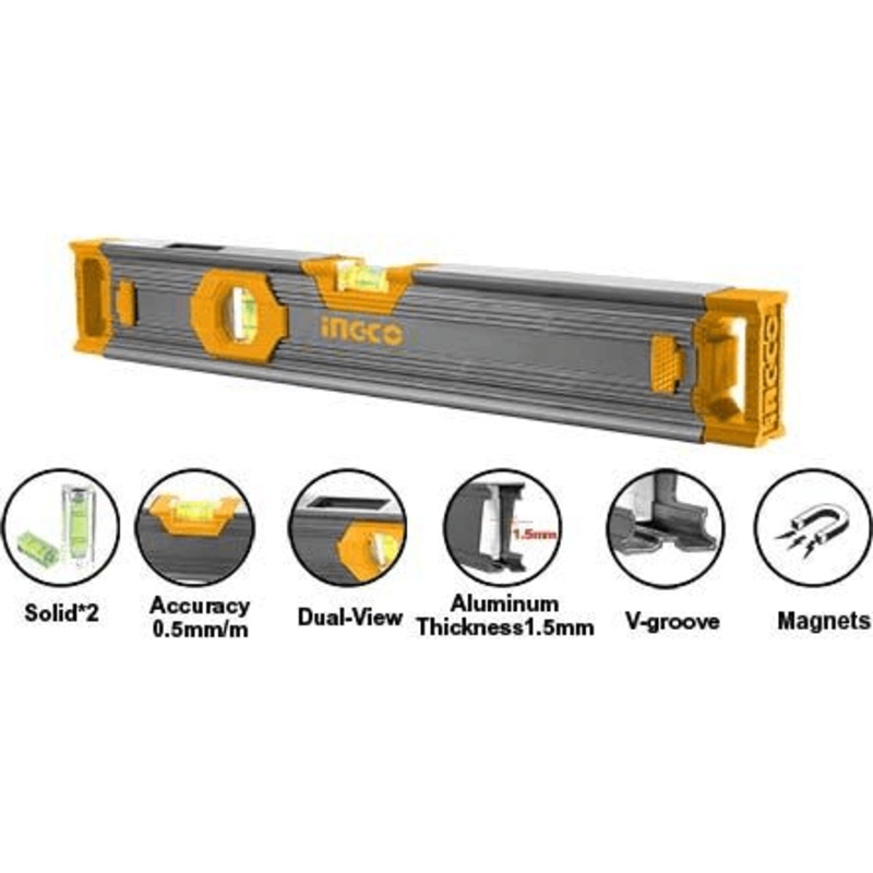 Ingco Spirit Level Bar (Powerful Magnetic Base) [Industrial]
