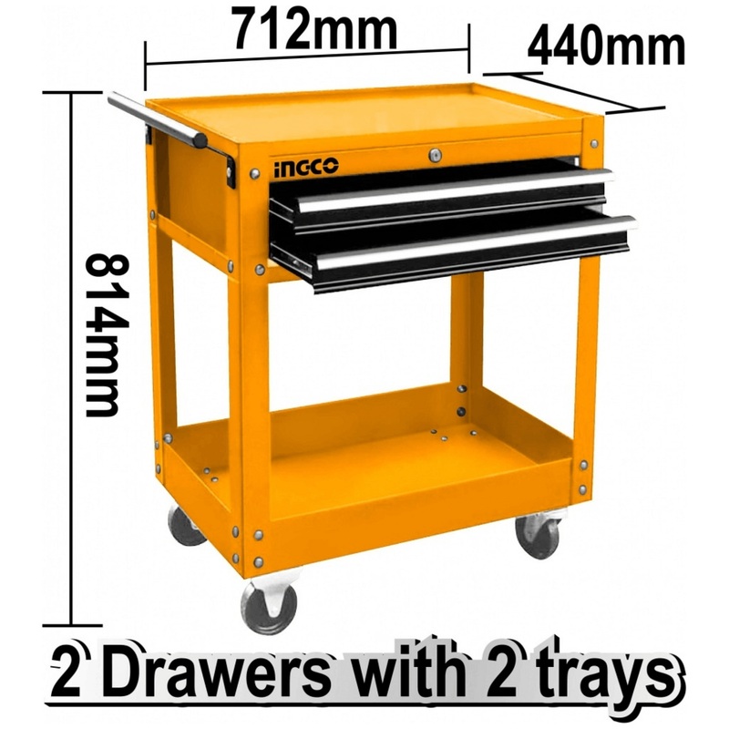 Ingco HPTCT021 Tool Cart (2 Drawer with 2 Trays)