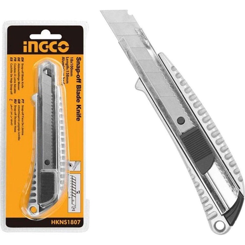 Ingco HKNS1807 Snap-Off Blade Cutter Knife (Zinc Alloy Body)